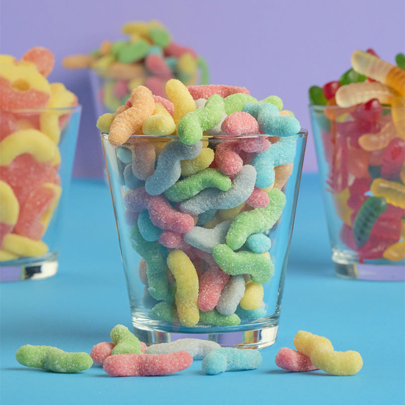 Gummi Tiny Sour Neon Worms - 18 lbs